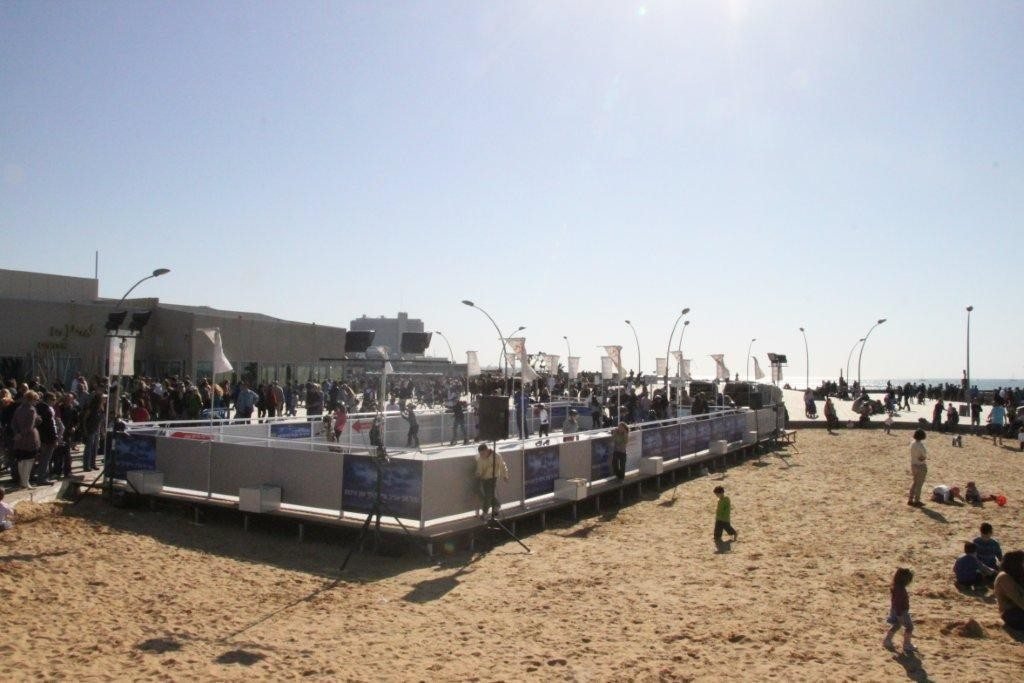 Recreational skating rink on beach